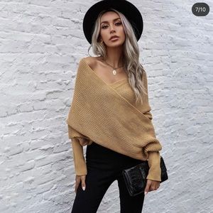 Tan off the shoulder sweater
